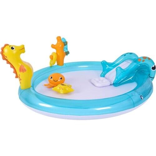 Large Cartoon Animal Play Pool Water Jet Inflatable Swimming Pool Water Toy Pool Slide Pool Swimming Pool