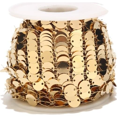 1 Meter 8mm/6mm Stainless Steel Round Disc Chains Gold Coin Chains for Necklace Bracelet Anklet DIY Jewelry Making Supplies
