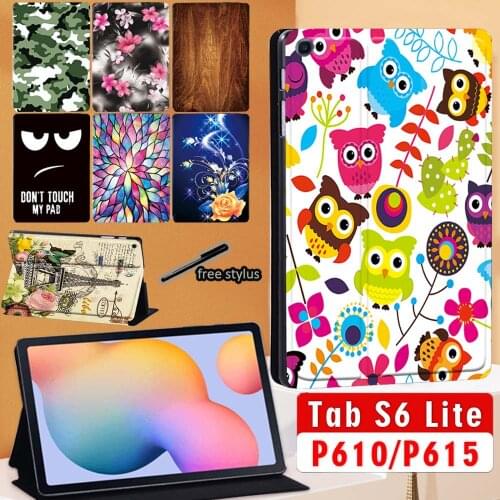 Case for New Samsung Galaxy Tab S6 Lite 10.4 Inch 2020 (SM-P610/P615),Printed PU leather Stand Folio Cover for s6 lite