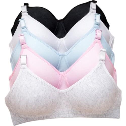 Kids Girls Training Bras Wireless Cotton Underwear For Teenage Girls Young Student Training Bras Solid Age For 12-18Years GB20