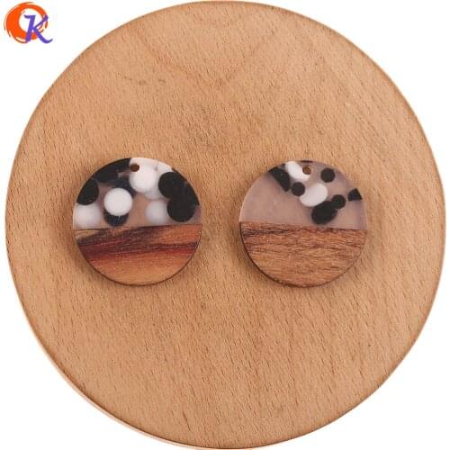 Cordial Design 40Pcs 28*28MM Jewelry Accessories/Earrings Making/Wood & Resin/Coin Shape/DIY Parts/Hand Made/Earring Findings