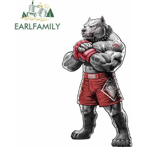 EARLFAMILY 13cm x 7.1cm for No Easy Rounds Pit Bull Car Sticker Vinyl Personality Animal Decal Window Decoration JDM Assessoires