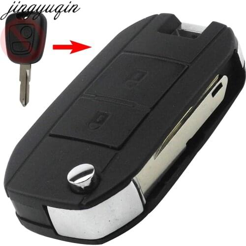 Jingyuqin 10pcs for Peugeot 206 207 306 307 for Citroen C2 C3 C4 C5 C8 Xsara Picasso 2 Button Modified Flip Remote Key Shell