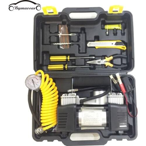 Car Dual Cylinder Air Pump 150W Air Pump Car Air Pump High Power Toolbox Air Pump Free Shipping