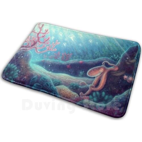 Ocean Life Carpet 1562 Carpet Ocean Sea Octopus Jellyfish Underwater Coral Reef Marine Aquatic