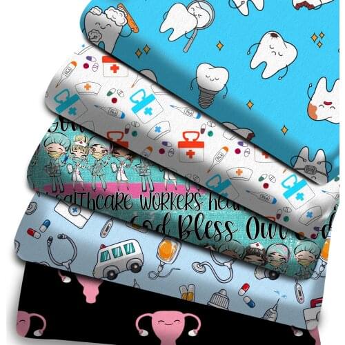 Patchwork Tooth Fairies Printed Polyester Cotton Fabric for Tissue Kids Sewing Quilting Fabrics Needlework Cloth,1Yc13897