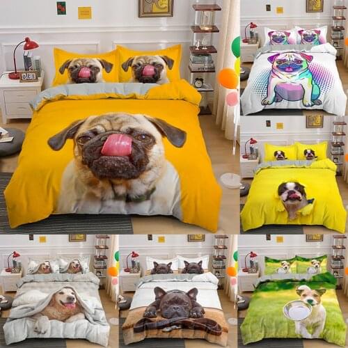 Home Textile Animal Series Dog 3D Bedding Single/ Full /Queen/King Set Bed Sheets Duvet Cover Quilt 2/3PCS