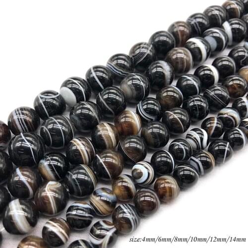 Natural Stone Deep coffee color Veins Loose Beads Round Carnelian DIY Beaded for Women Jewelry Making Bracelets Necklaces J128