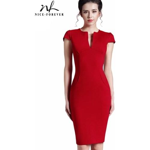 NICE-FOREVER Short Sleeve Dresses