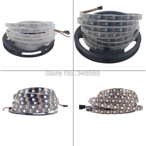 WS2813 LED Pixel Strip 1m/4m/5m Dual-signal 30/60/144 Pixels/leds/m,WS2812B Updated Black/White PCB,IP20/IP65/IP67 DC5V