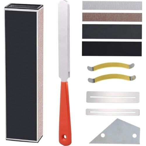 Sturdy Bass Wooden Guitar Instrument Tool Set with Self-adhesive Replacement Sandpaper Fingerboard Guard Protectors