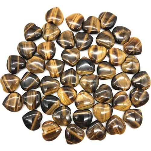 Drop Shipping 1/2pcs Natural Tiger Eye Stone Heart Shaped Crystal Gemstone Healing Chakra Polished Natural Stones and Crystals