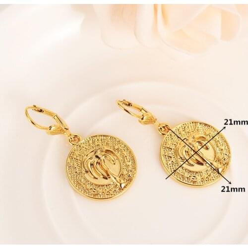 Gold color Netherlands Italy Guyana Map Flag drop earrings Trendy Jewelry Gifts party gift wedding bridal souvenir for women