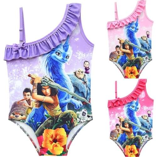 Girls One Piece Swimsuit Raya and The Last Dragon Girls Swimwear Childrens Swimwear Beach Bathing Suit One Piece Swimming
