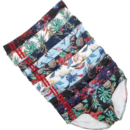 10PCS/Lots Sexy Men Underwear Bugle Pouch Printed Briefs Mesh Breathable Underpants Slip Panties Ropa Interior Hombre Thongs