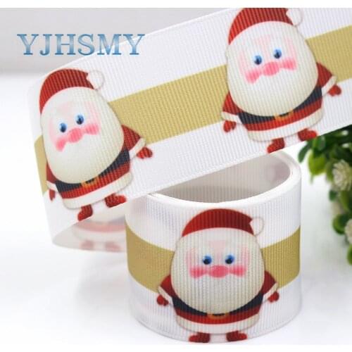 YJHSMY G-18914-1108,10 yards,38 mm Santa Claus Ribbons Thermal transfer Printed grosgrain,Gift wrapping DIY Handmade materials