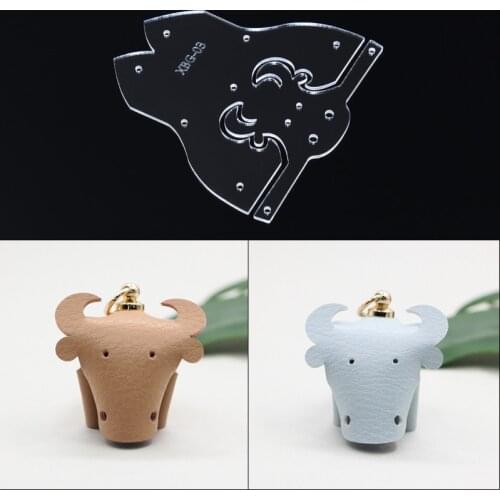 1Set DIY Elephant Leather Craft Keyring Keychain Acrylic Stencil Template Drawings