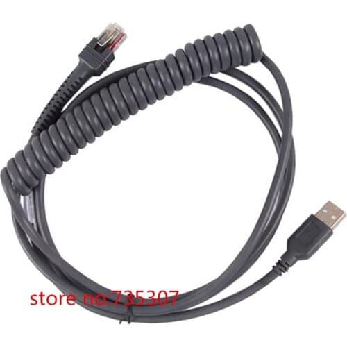 10pcs/lot CBA-U01-S07ZAR 3M 10ft Coiled USB Cable Compatible for LS2208 LS6708 LS4208 LS7708 LS7808 Scanning Cable