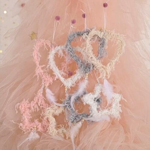 1P Lovely Heart Star Feather Hanging Pendant Ornaments Girls Room Decor Wedding Home Party Christmas Tree Decoration Supplies