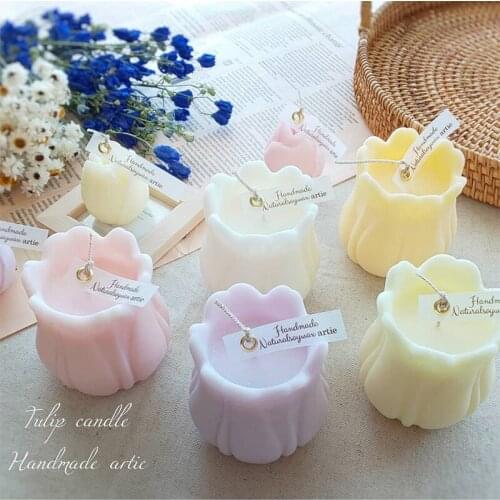 3D Big Tulip Scented Candle Silicone Mold Tulip Flower Design Aromatherapy Plaster Soap Soy Candle Molds