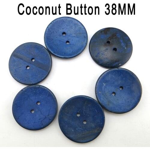 10PCS 50MM BLUE COCONUT buttons decoration round accessory sewing clothes boots coat brand button ccb-051