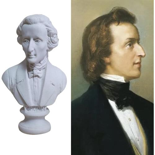 7cm Chopin European Mini Resin Imitation Plaster Statue Sculpture Art Supplies Sketch Character Head Desktop Decoration