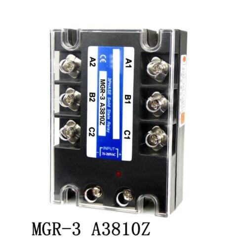 AC-AC 70-280VAC Input 380VAC Output SSR 10A A3810Z Three 3 Phase Solid State Relay