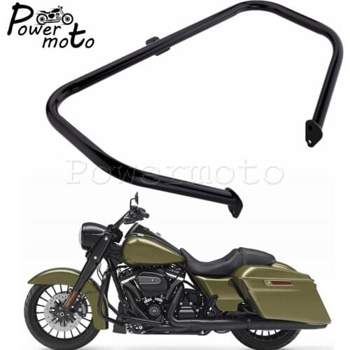 Black 1-1/4" Highway Steel Crash Bar Protector for Harley Touring Engine Guard Fit 1997-08 Road King Ultra Electric Street Glide