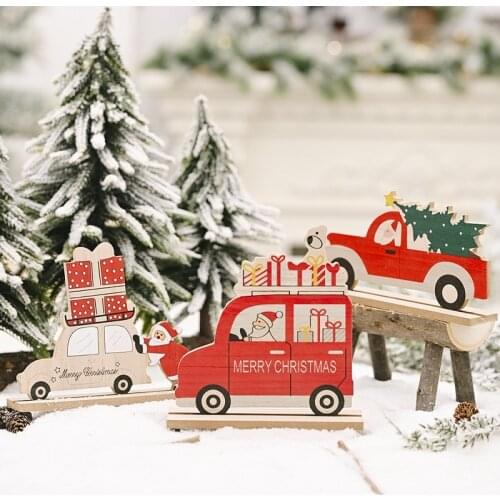 Wooden Reindeer Christmas Decoration DIY Wood Crafts Xmas Ornaments for Christmas Party Home Table Decorations New Year 2020