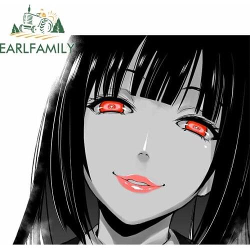 EARLFAMILY 13cm x 11.5cm For Kakegurui Car Stickers Waterproof Decal Vinyl Material Occlusion Scratch Personality Decoration