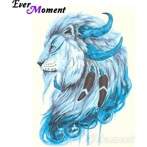 Ever Moment Diamond Painting Lion Animal 5D DIY Handmade Gift Rhinestones Diamond Embroidery Cross Stitch Mosaic ASF1324