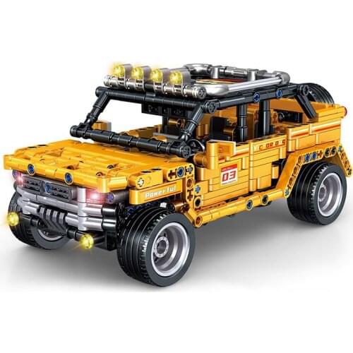 City Science Technology Series Educational Building Blocks Toys For Kids Boys DIY Birthday Present Pull Back Racing Car Models
