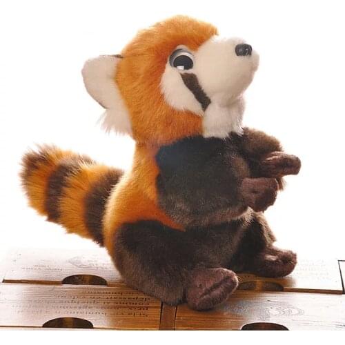 7" Lifelike Sitting Red Panda Plush Toys Big Eyed Wild Animals Lesser Panda Stuffed Toy Early Education Toys Gift For Kids