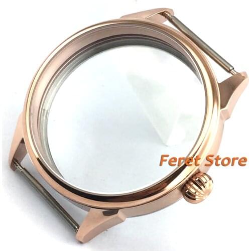 42mm Onion head Rose Gold Stainless Steel Watch Case Fit ETA 6497/6498 Seagull ST36 Movement Wristwatch Shell p29