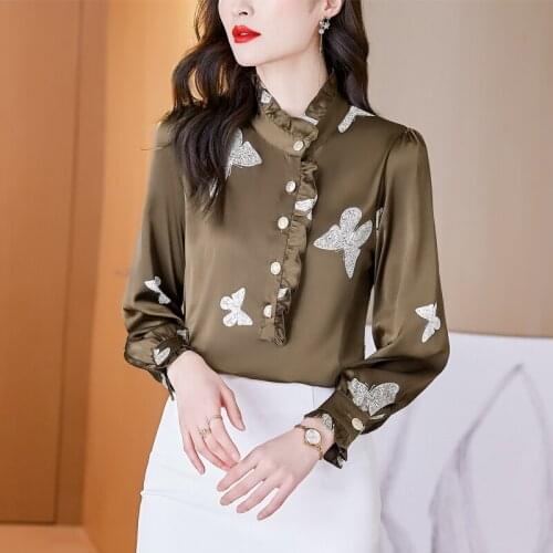 KUANGNAN Satin Blouses