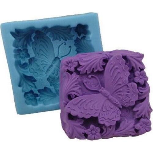 3D Butterfly Square Silicone Soap Mold Chocolate Mould Soap Candle DIY Mold Soap Making Mold Craft Art Cake Decorating Tool