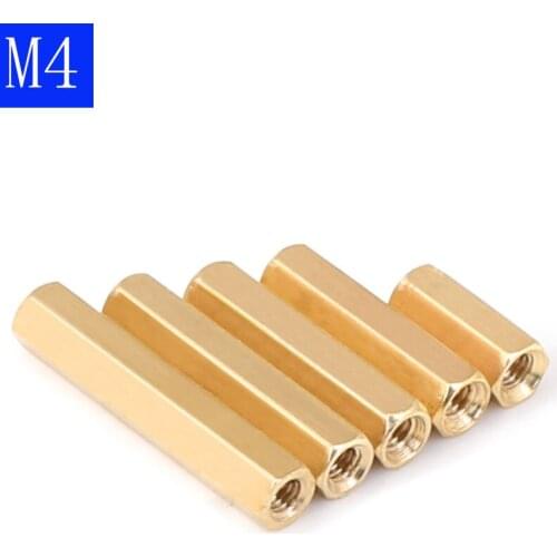 M4 4mm Brass Threaded Hex Double Pass Spacer Copper Column Support Nut For PCB Board