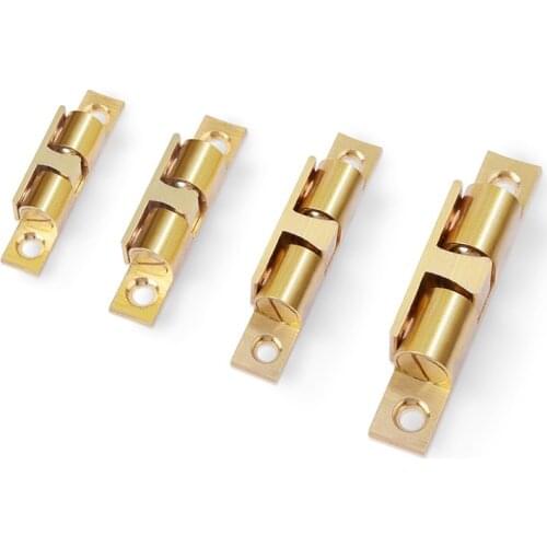 10PCS L40x9MM Brass Door Catches Copper Latch Door Holder Catch 40MM Length Door Stopper Double Ball Latch for Cabinet Door