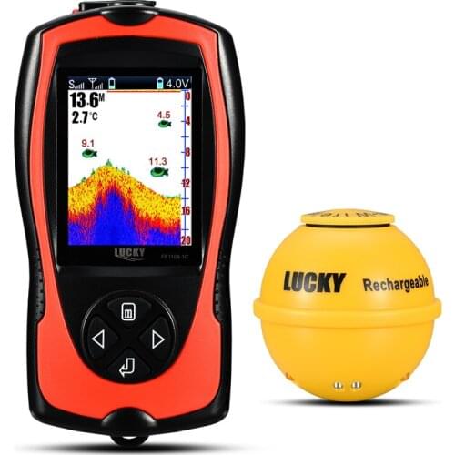 LUCKY FF1108-1CWLA Rechargeable Wireless Sonar for Fishing 45M Water Depth Echo Sounder Fishing Finder Portable Fish Finder