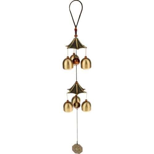 Retro Metal Bells Wind Chime Windchime for Outdoor Garden Decor Hanging Ornament Decor Gift Chinese Style