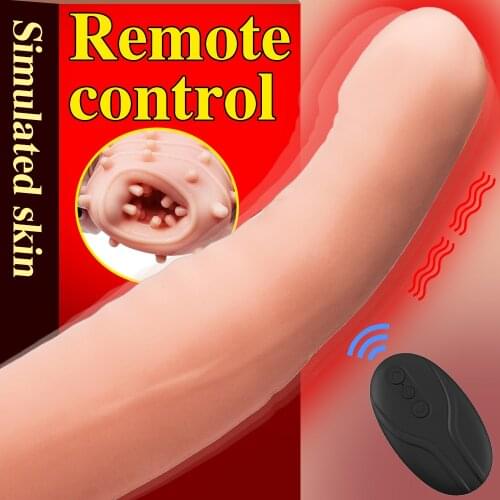 Penis Sleeve Vibrator Reusable Condom Thick Cock Enlargement Sleeve Vagina Massager Remote Control Sex Toys for Adults Men Male
