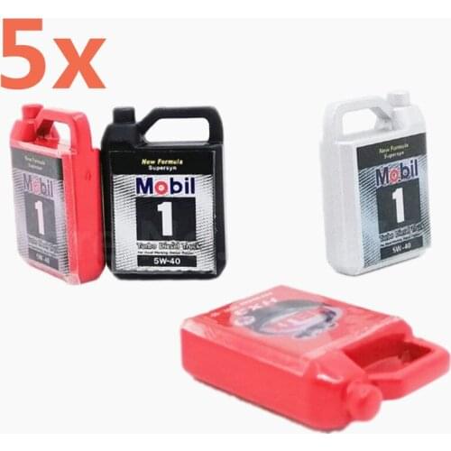 5Pieces Simulation Metal Engine Oil Barrel Model For 1/10 RC Crawler Car TRX4 Defender Bronco RC4WD D90 D110 Axial Scx10 90046