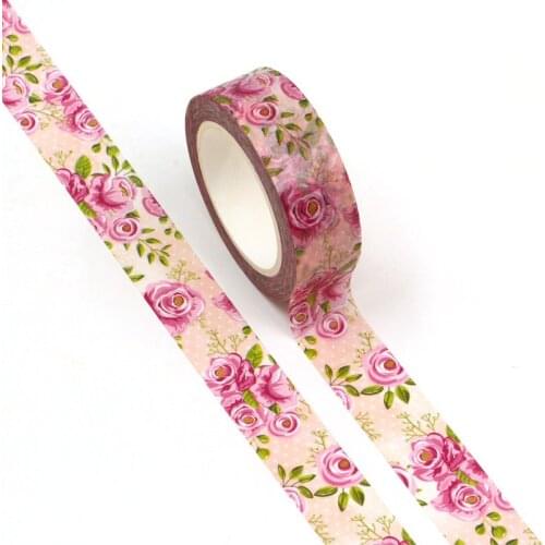 NEW 10pcs/Lot Decorative Cute Pink Rose Washi Tapes DIY Scrapbooking Planner Adhesive Masking Tape Stationery