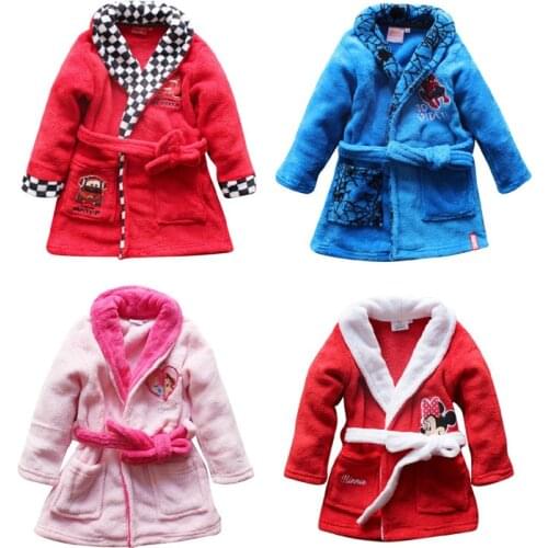 Clearance sale! coral fleece kids/children/boys/girls cartoon robe, sleepwear pajamas, bathrobe, baby/toddlers robe(MOQ: 1pc)