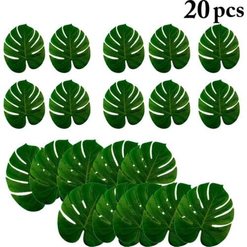 20Pcs/Set Lifelike Artificial Leaves Decorative Realistic Monstera Fake Leaves Without Stem Photography Props Home Decoration