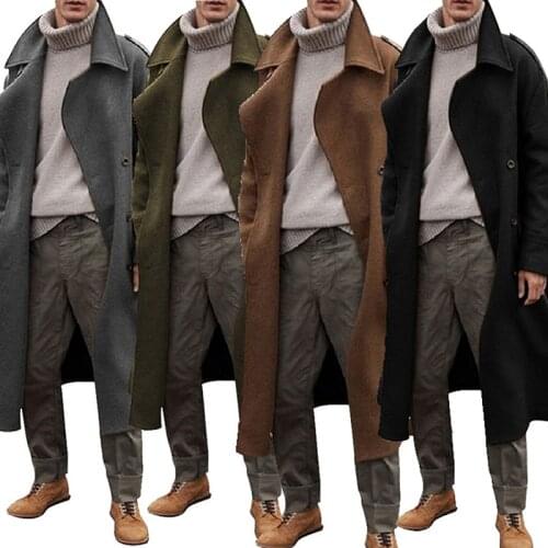 SHESALOE Mens Long Coats