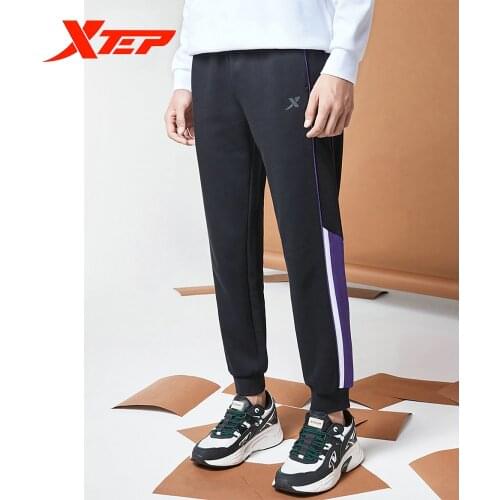 Xtep Sports Life Pants 2020 Autumn MenS Loose Breathable Knitted Trousers Stitching Casual Pants 880329630096
