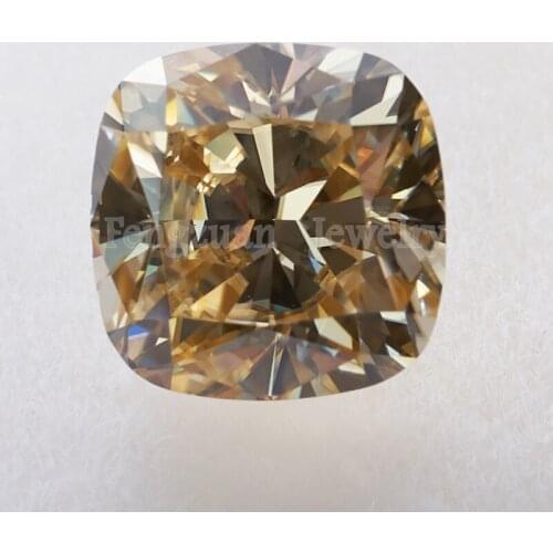 Loose Moissanites Gemstone Jewelry Champagne color 6.5x6.5mm 1.5ct Cushion Cut GRA Moissanites Loose Diamonds Stone for Pendant