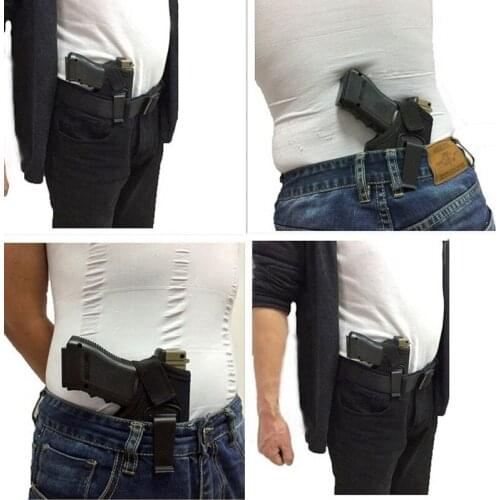 Tactical Compact Pistol Gun Holster Concealed Carry Hunting Airsoft Glock Gun Bag Handgun Holster IWB OWB Metal Clip Waist Pouch