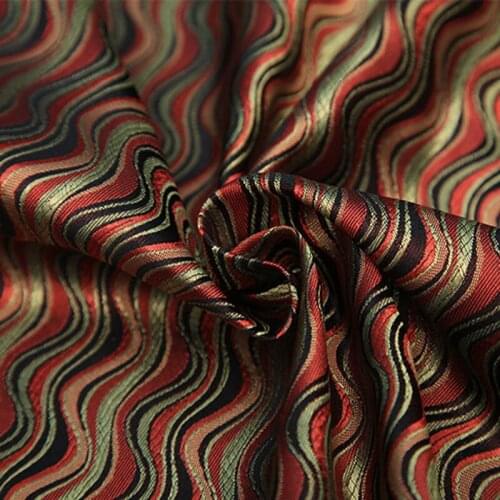 Fabric Damask Weave Jacquard Imitation Upholstery Apparel Costume Furnishing Curtain DIY Material